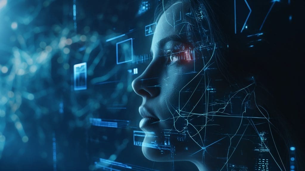 a futuristic image of artificial intelligence technology in AMS